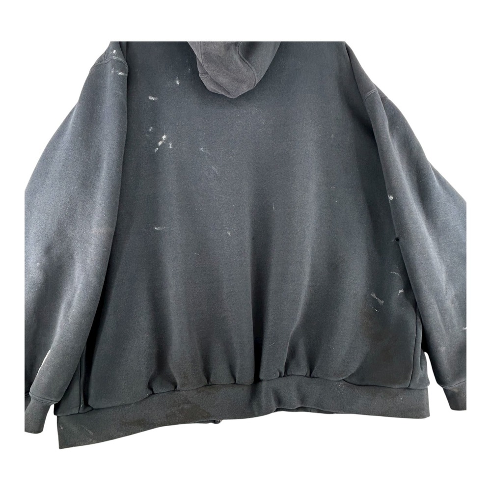 VTG Carhartt Jacket Hoodie Rain Defender Gray Mens 2XL Paint Distressed Read - Picture 10 of 13
